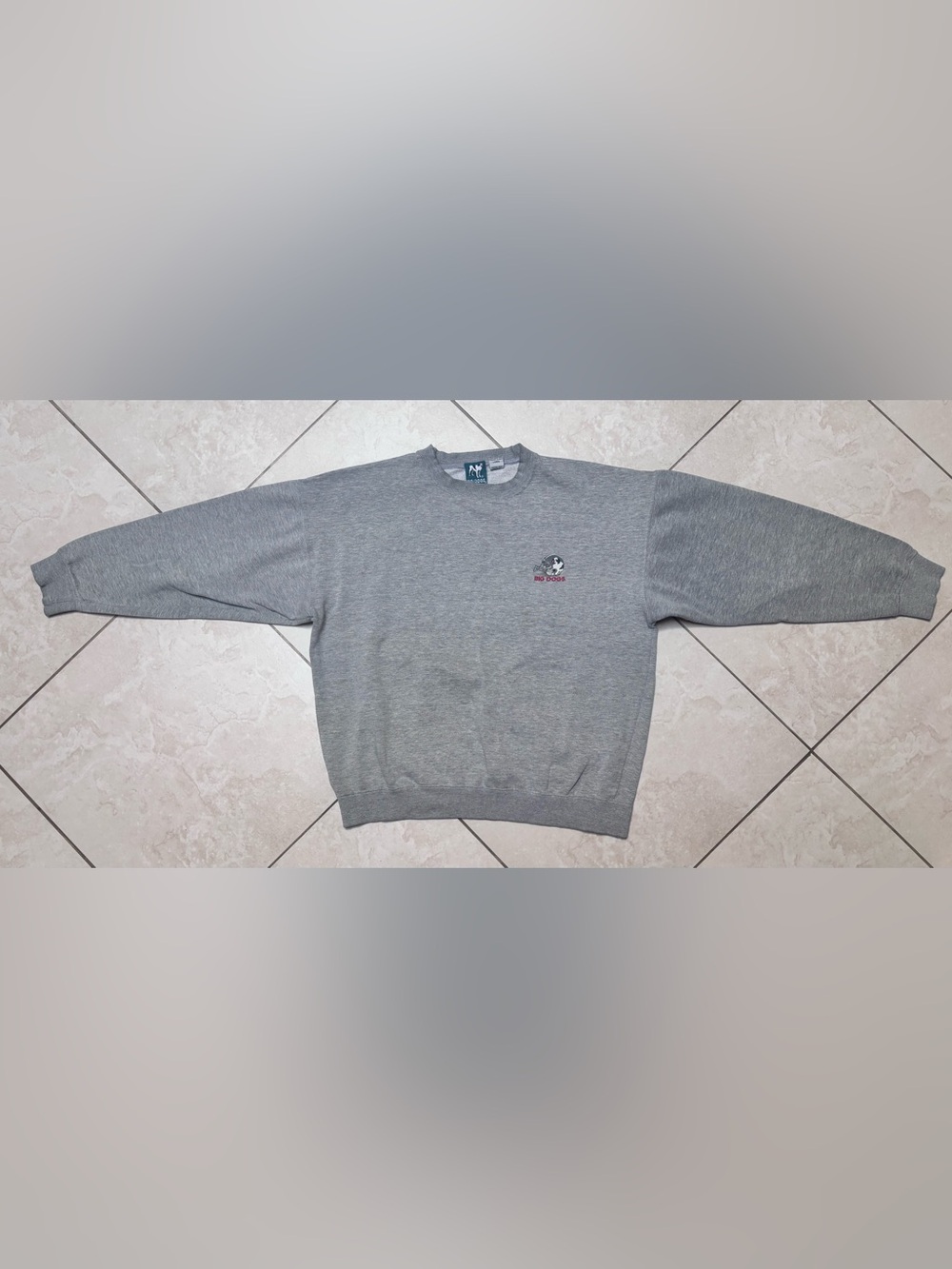 Gray Crewneck Sweatshirt with Small Embroidered Logo